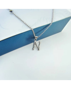 Minimalism Letter Pendant Titanium Steel Polishing Necklace Colorza CA07830002