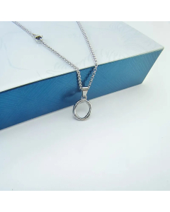 Minimalism Letter Pendant Titanium Steel Polishing Necklace Colorza CA07830002
