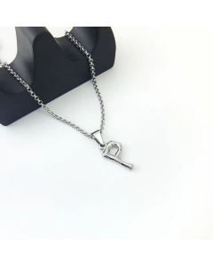Minimalism Letter Pendant Titanium Steel Polishing Necklace Colorza CA07830002