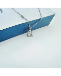 Minimalism Letter Pendant Titanium Steel Polishing Necklace Colorza CA07830002