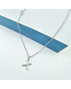 Minimalism Letter Pendant Titanium Steel Polishing Necklace Colorza CA07830002