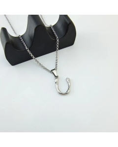 Minimalism Letter Pendant Titanium Steel Polishing Necklace Colorza CA07830002