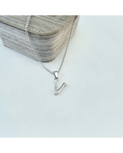 Minimalism Letter Pendant Titanium Steel Polishing Necklace Colorza CA07830002