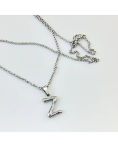 Minimalism Letter Pendant Titanium Steel Polishing Necklace Colorza CA07830002