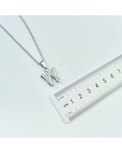 Minimalism Letter Pendant Titanium Steel Polishing Necklace Colorza CA07830002
