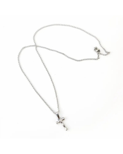 Minimalism Letter Pendant Titanium Steel Polishing Necklace Colorza CA07830002