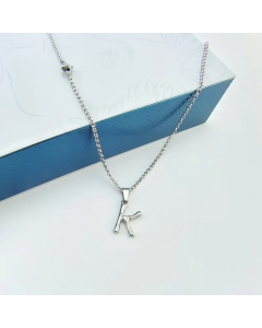 Minimalism Letter Pendant Titanium Steel Polishing Necklace Colorza CA07830002