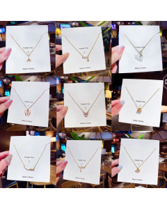 Refined Star Animal Inlay Zircon Titanium Steel Necklace Colorza CA07830003