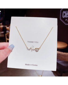 Elegant Bow Knot Bear Star Pendent Rhinestone Inlaid Titanium Steel Gold Plated Necklace Colorza