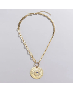 Fashion Round Pendent Stainless Steel Plating Necklace CA07830016