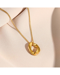Minimalism Plating Geometric Pendant Titanium Steel Necklace Colorza CA07830020