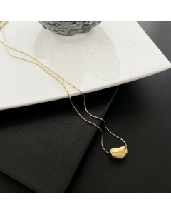 Minimalism Bean Pendent Titanium Steel Chain Necklace Colorza CA07830028