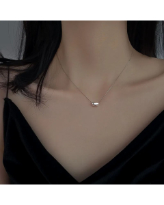 Minimalism Bean Pendent Titanium Steel Chain Necklace Colorza CA07830028