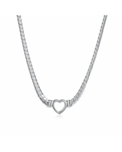 INS Style Korean Style Hollow Out Heart Shape Stainless Steel Plating Necklace Colorza CA07830029