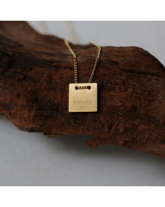 Minimalism Letter Square Pendant Stainless Steel Plating Necklace CA07830038