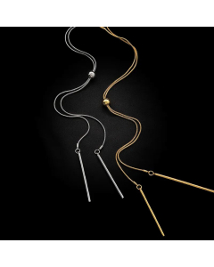 Minimalism Tassel Titanium Steel Plating Necklace Colorza CA07830041