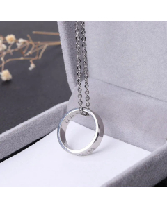 Classic Letter Circle Stainless Steel Chain Titanium Steel Necklace Colorza CA07830042