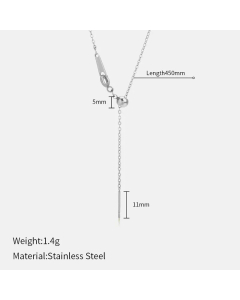 Minimalism Bead Tassel Stainless Steel Plating Necklace CA07830043