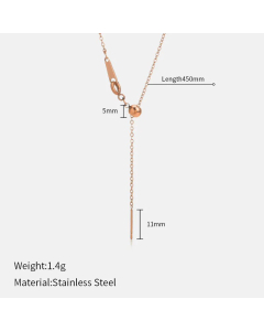 Minimalism Bead Tassel Stainless Steel Plating Necklace CA07830043