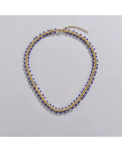 Vacation Geometric Plating Artificial Crystal Stainless Steel Necklace CA07830046