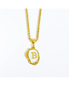 Fashion Letter Heart Pendant Stainless Steel Plating Sheel Necklace CA07830061