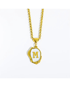 Fashion Letter Heart Pendant Stainless Steel Plating Sheel Necklace CA07830061