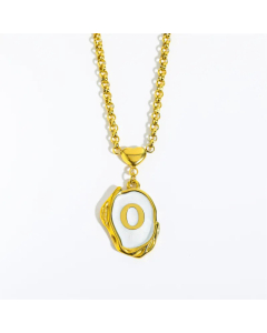 Fashion Letter Heart Pendant Stainless Steel Plating Sheel Necklace CA07830061