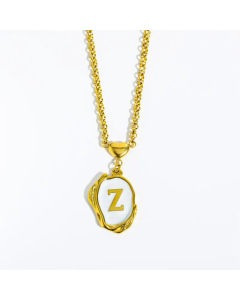 Fashion Letter Heart Pendant Stainless Steel Plating Sheel Necklace CA07830061