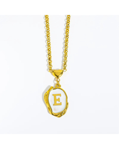 Fashion Letter Heart Pendant Stainless Steel Plating Sheel Necklace CA07830061