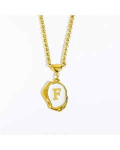 Fashion Letter Heart Pendant Stainless Steel Plating Sheel Necklace CA07830061