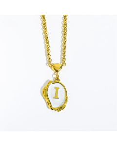 Fashion Letter Heart Pendant Stainless Steel Plating Sheel Necklace CA07830061