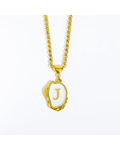 Fashion Letter Heart Pendant Stainless Steel Plating Sheel Necklace CA07830061