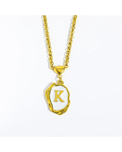 Fashion Letter Heart Pendant Stainless Steel Plating Sheel Necklace CA07830061