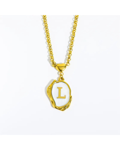 Fashion Letter Heart Pendant Stainless Steel Plating Sheel Necklace CA07830061
