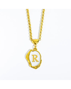 Fashion Letter Heart Pendant Stainless Steel Plating Sheel Necklace CA07830061