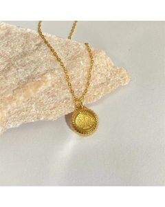 1 Piece Retro Round Constellation Pendant Stainless Steel Necklace CA07830063