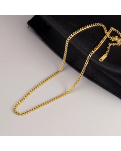 Plain Solid Color Curby Chain Titanium Steel Plating Necklace CA07830065
