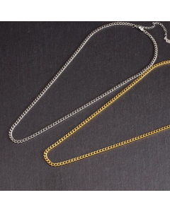 Plain Solid Color Curby Chain Titanium Steel Plating Necklace CA07830065