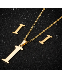 1 Piece 1 Pair Minimalism Letter Pendent Stainless Steel Plating Necklace CA07830070-Gold Color-I