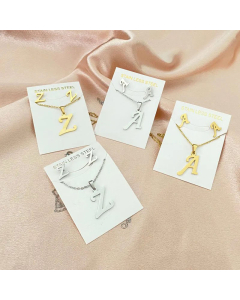 1 Piece 1 Pair Minimalism Letter Pendent Stainless Steel Plating Necklace CA07830070