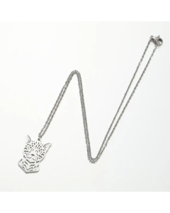 Hollow Out Minimalism Fox Bee Stainless Steel Titanium Steel Plating Necklace CA07830072-Steel Color-01