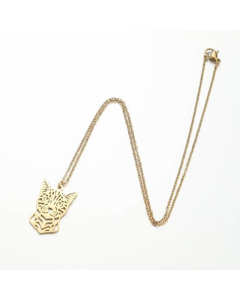 Hollow Out Minimalism Fox Bee Stainless Steel Titanium Steel Plating Necklace CA07830072-Gold Color-01