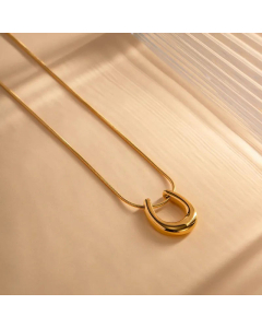 INS Style Horseshoe Plating Pendant Stainless Steel Necklace CA07830078