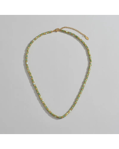 Multicolor Beads Chain Stainless Steel Plating Necklace Colorza CA07830094