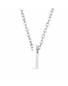 Fashion Letter Plating Pendant Stainless Steel Titanium Steel Necklace Colorza CA07830098-Steel Color-I