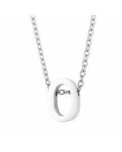 Fashion Letter Plating Pendant Stainless Steel Titanium Steel Necklace Colorza CA07830098-Steel Color-O