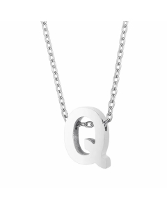 Fashion Letter Plating Pendant Stainless Steel Titanium Steel Necklace Colorza CA07830098-Steel Color-Q