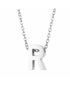 Fashion Letter Plating Pendant Stainless Steel Titanium Steel Necklace Colorza CA07830098-Steel Color-R
