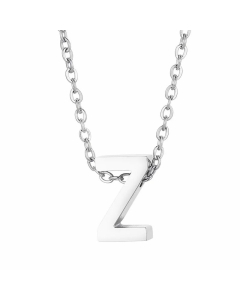 Fashion Letter Plating Pendant Stainless Steel Titanium Steel Necklace Colorza CA07830098-Steel Color-Z