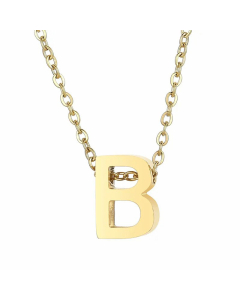 Fashion Letter Plating Pendant Stainless Steel Titanium Steel Necklace Colorza CA07830098-Gold Color-B